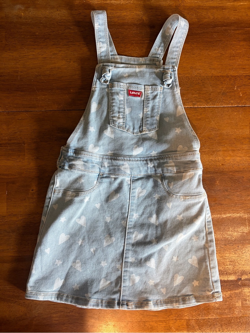 Levi's Girls 4T Denim Overall Dress with Hearts